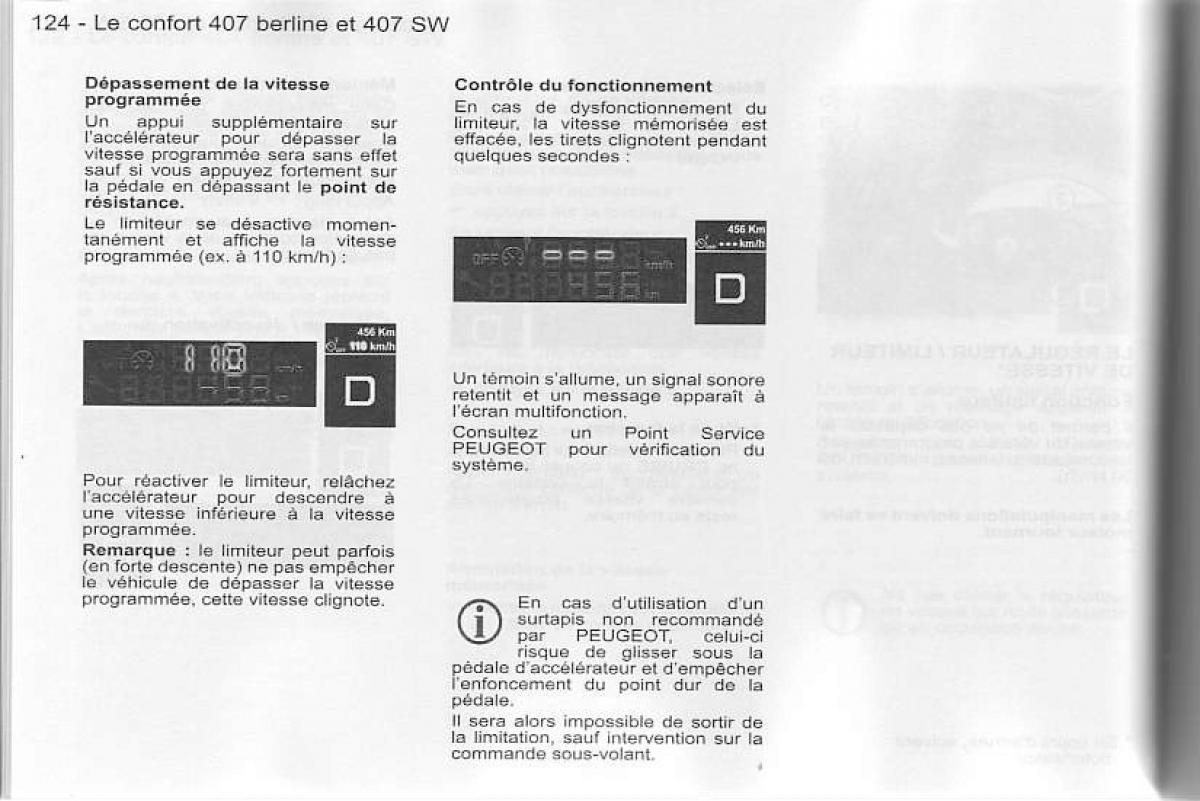 Peugeot 407 manuel du proprietaire / page 125