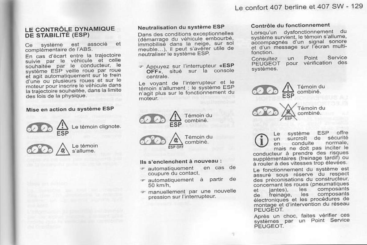 Peugeot 407 manuel du proprietaire / page 130