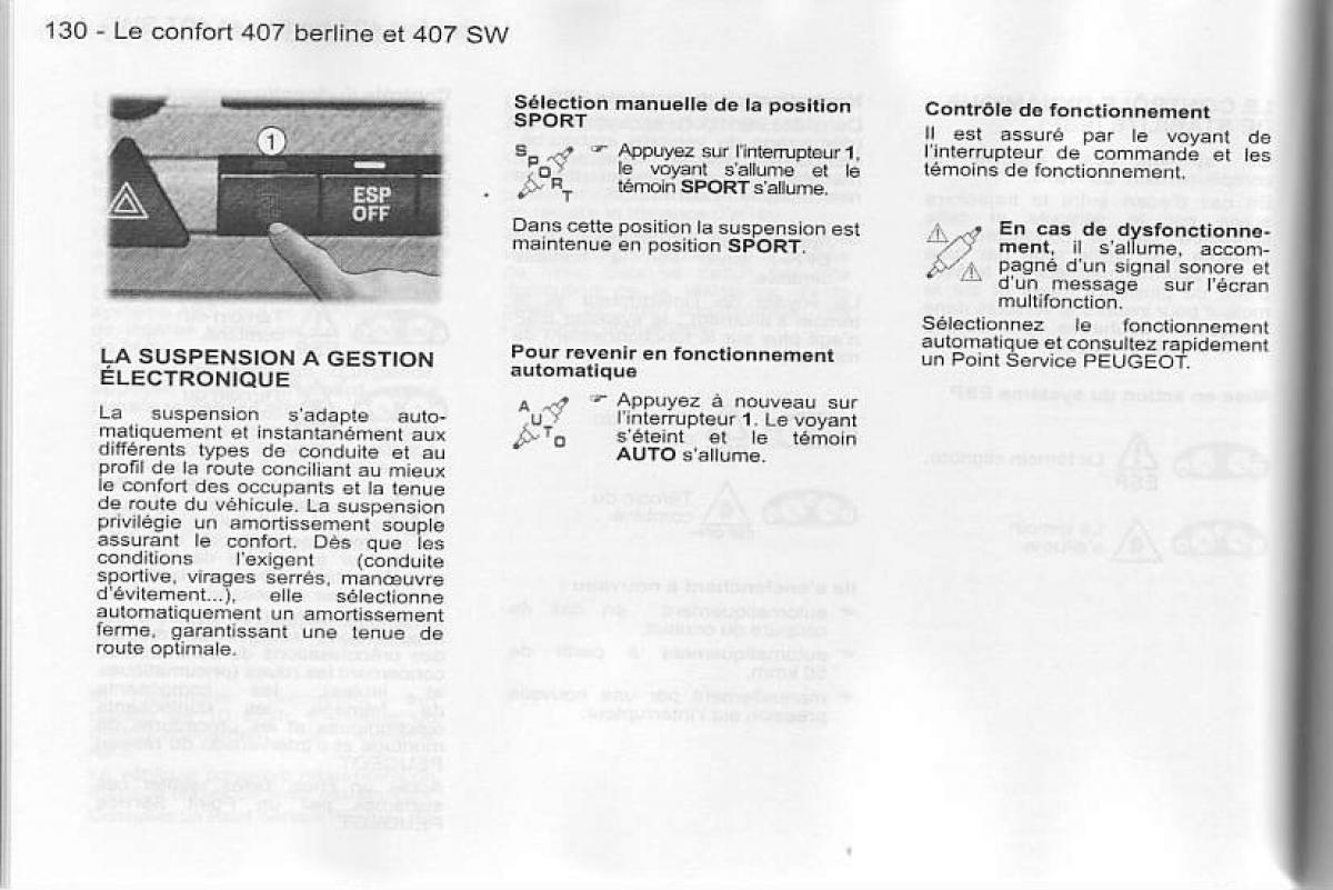 Peugeot 407 manuel du proprietaire / page 131