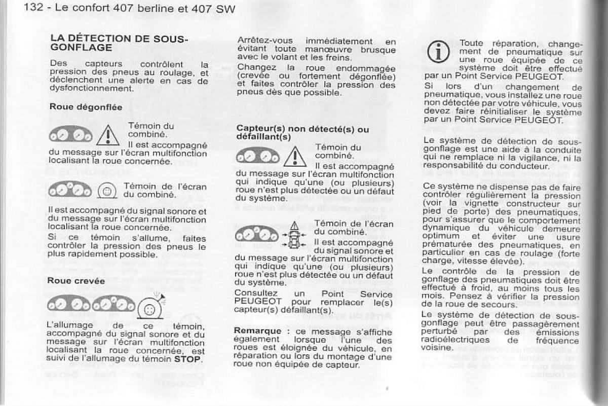 Peugeot 407 manuel du proprietaire / page 133