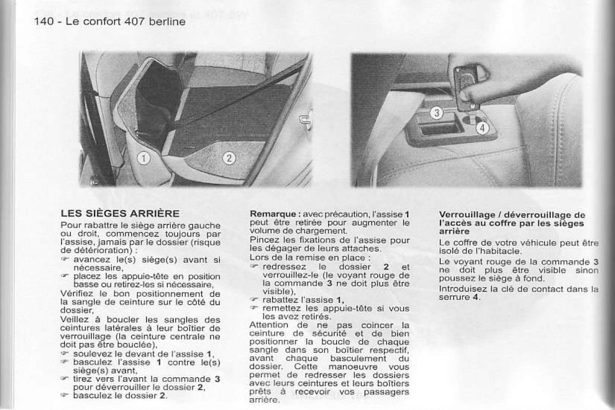 Peugeot 407 manuel du proprietaire / page 141