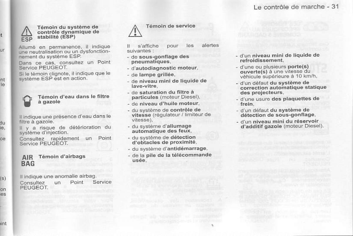 Peugeot 407 manuel du proprietaire / page 32