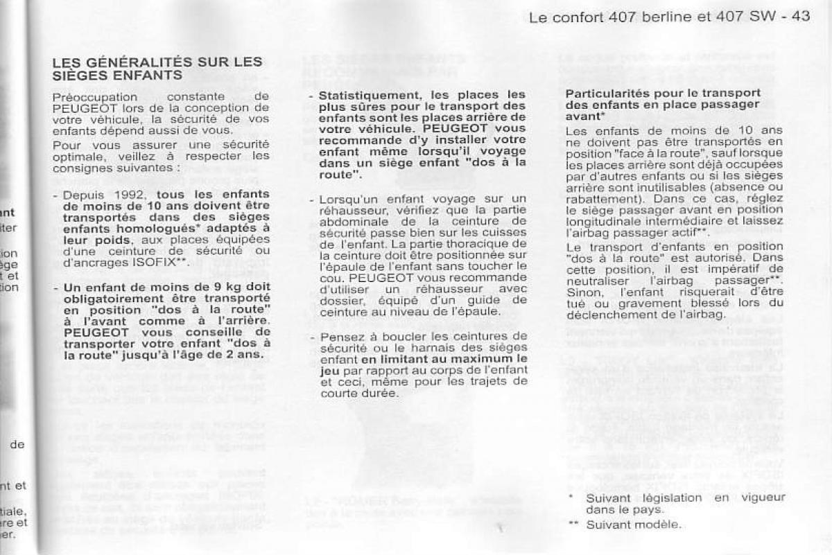 Peugeot 407 manuel du proprietaire / page 44