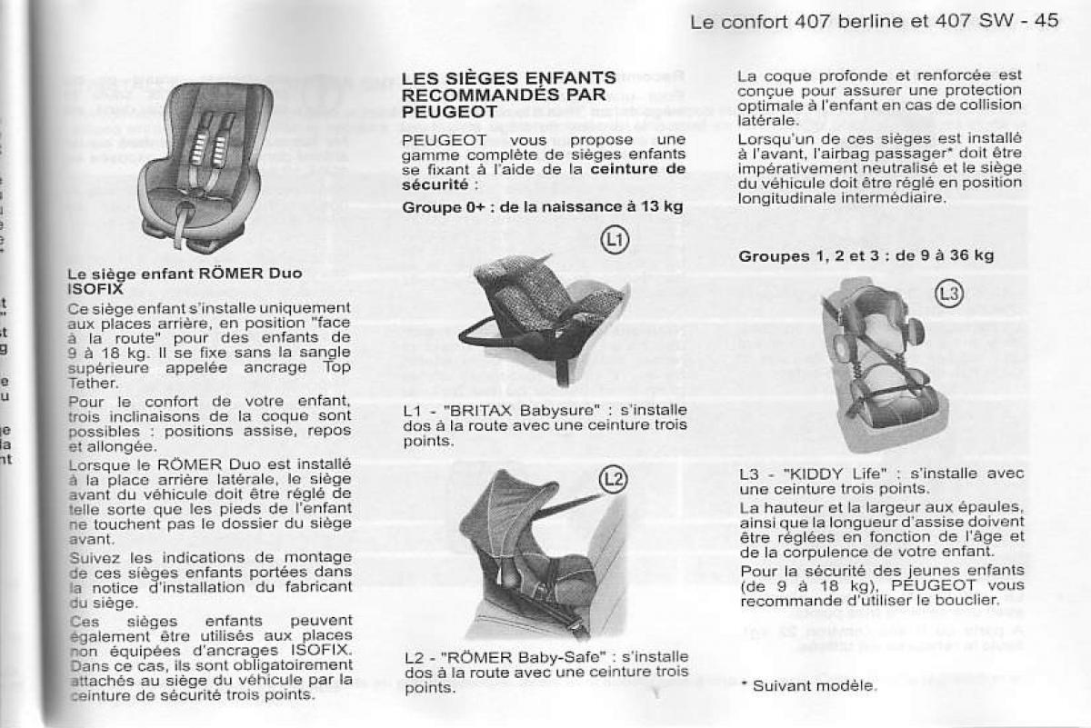 Peugeot 407 manuel du proprietaire / page 46