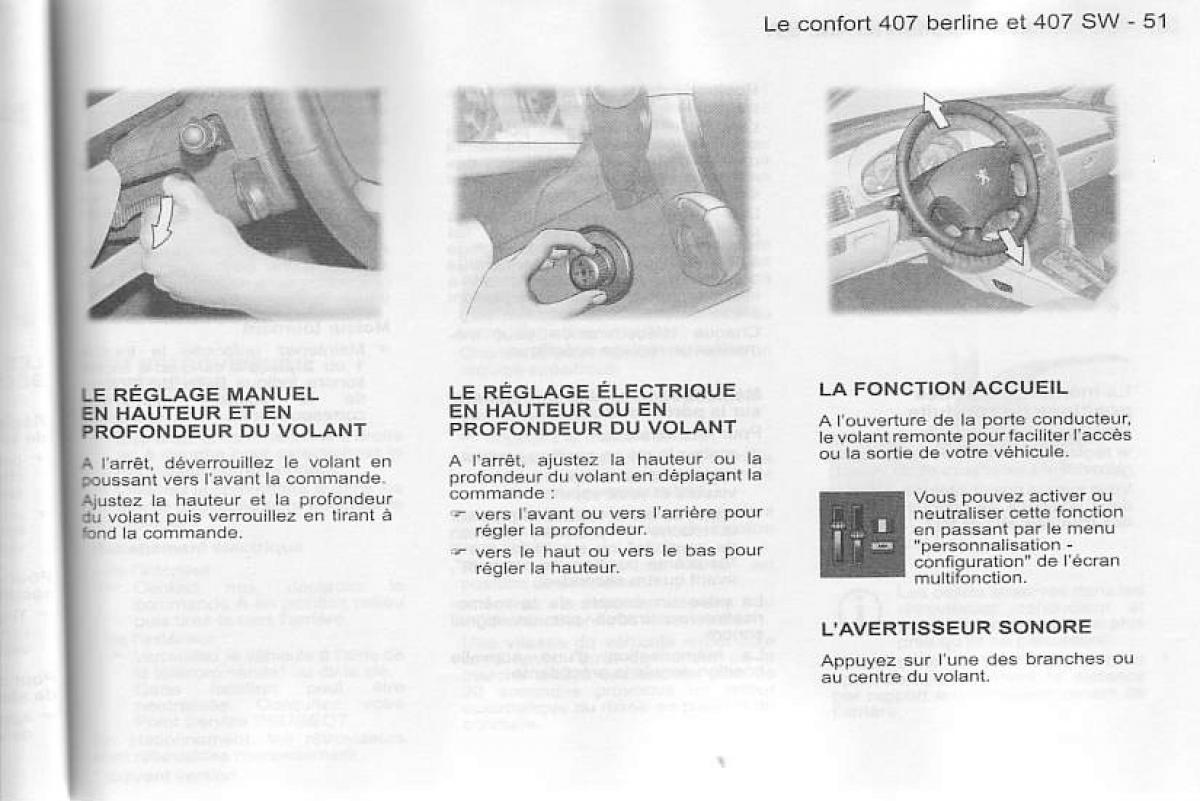 Peugeot 407 manuel du proprietaire / page 52