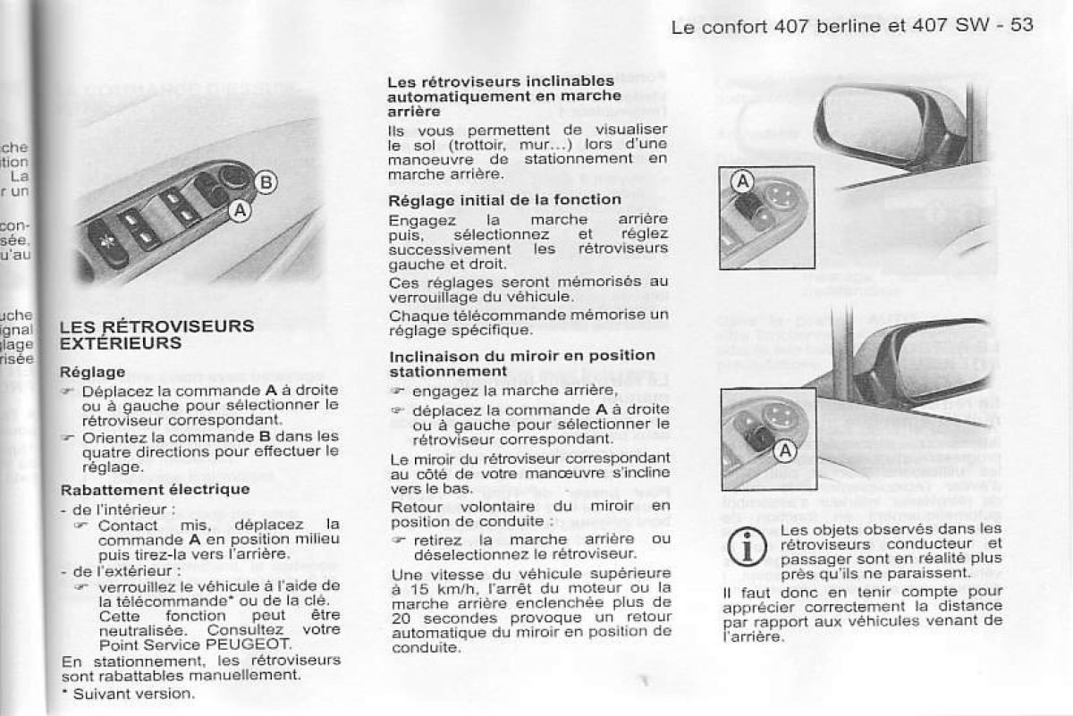 Peugeot 407 manuel du proprietaire / page 54