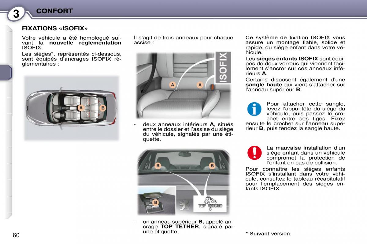 Peugeot 407 Coupe manuel du proprietaire / page 70