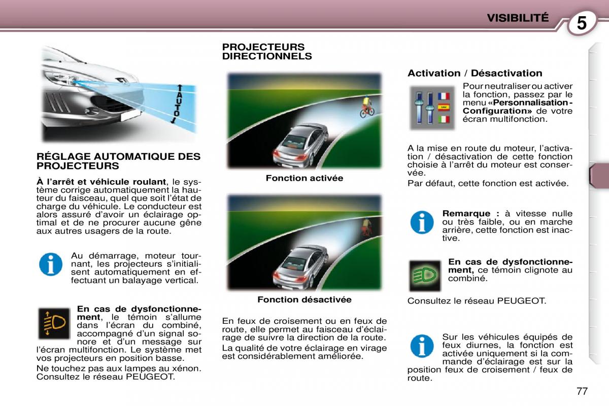 Peugeot 407 Coupe manuel du proprietaire / page 87