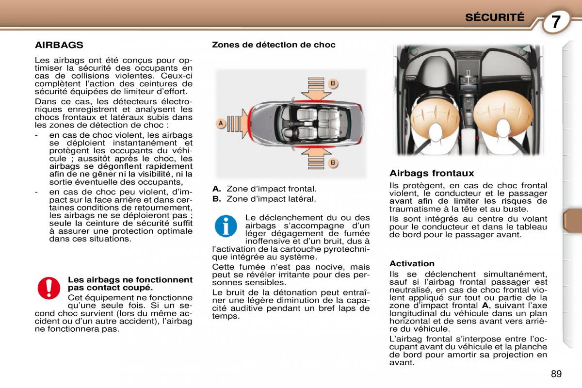 Peugeot 407 Coupe manuel du proprietaire / page 99