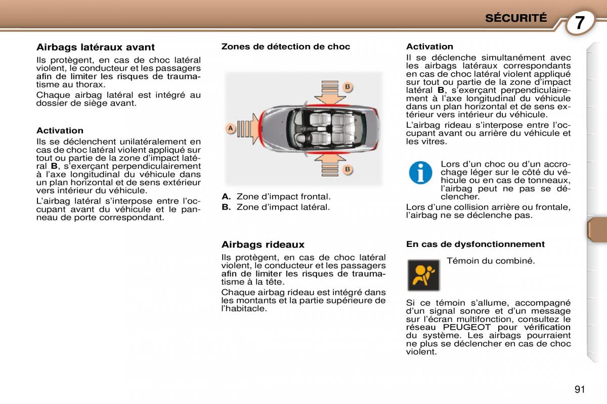 Peugeot 407 Coupe manuel du proprietaire / page 101