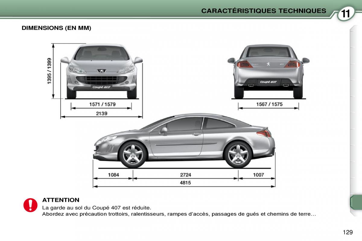 Peugeot 407 Coupe manuel du proprietaire / page 139