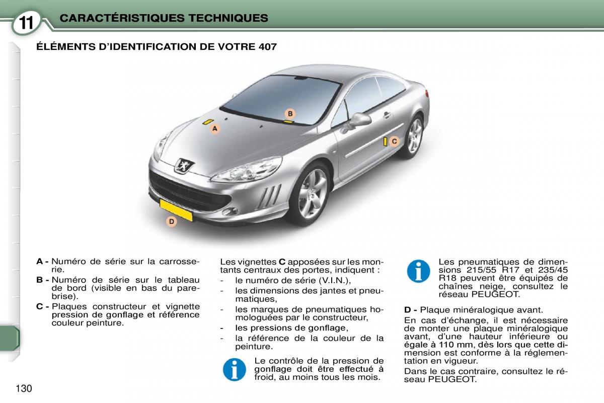 Peugeot 407 Coupe manuel du proprietaire / page 140