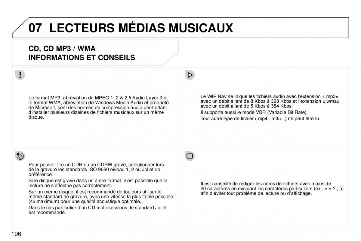 Peugeot 407 Coupe manuel du proprietaire / page 206