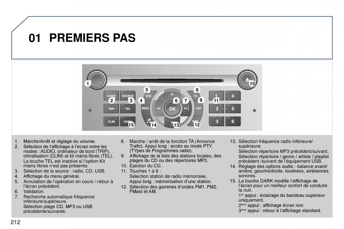 Peugeot 407 Coupe manuel du proprietaire / page 222