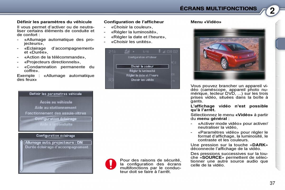 Peugeot 407 Coupe manuel du proprietaire / page 45