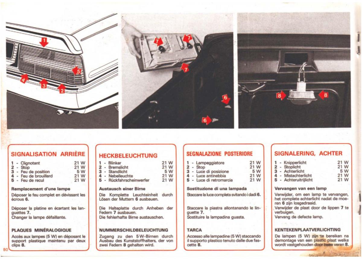 Peugeot 505 manuel du proprietaire / page 80