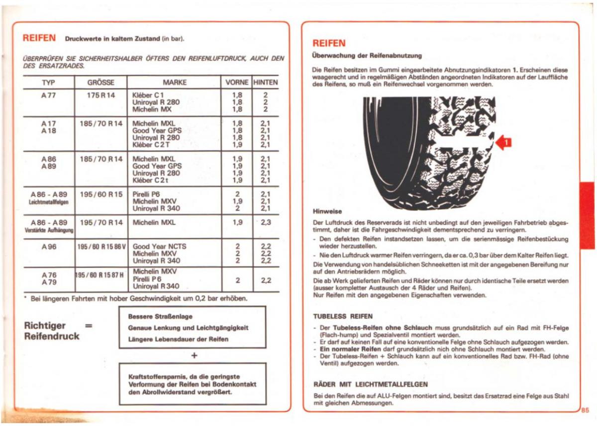 Peugeot 505 manuel du proprietaire / page 85