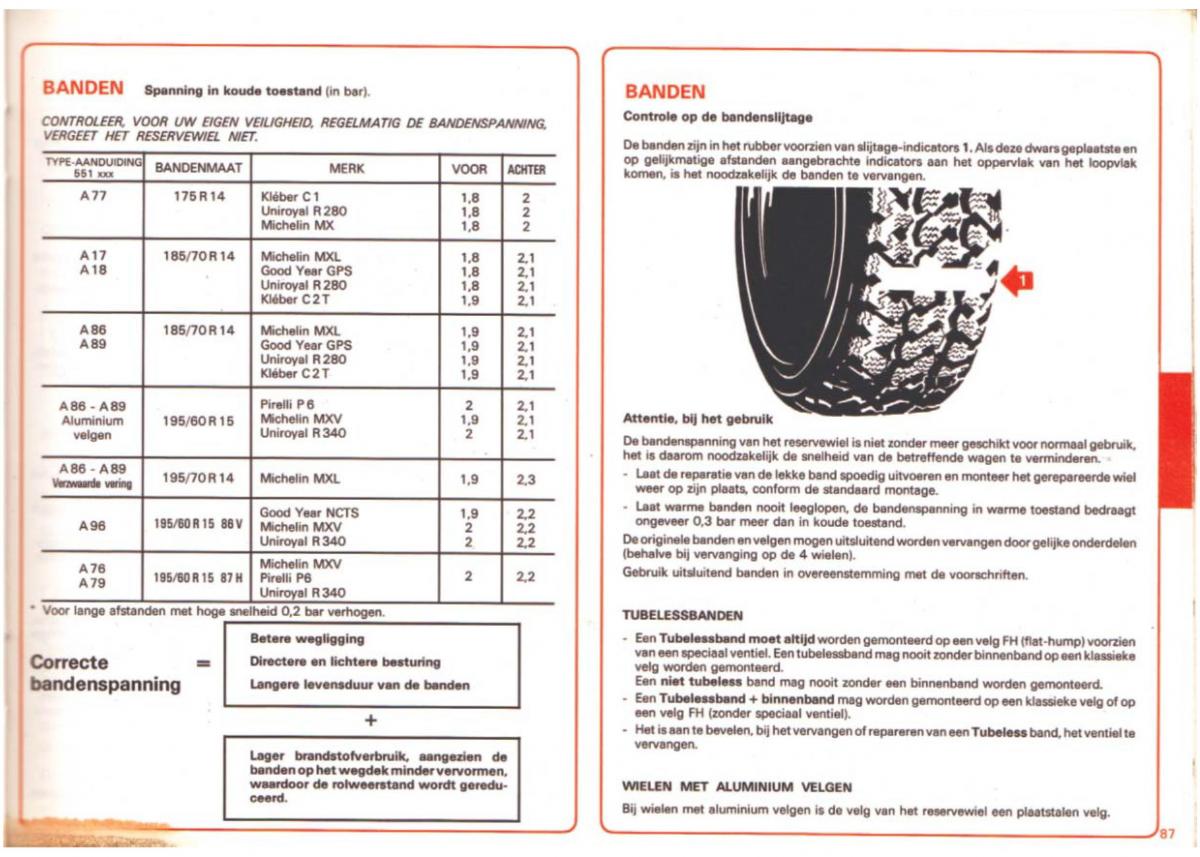 Peugeot 505 manuel du proprietaire / page 87