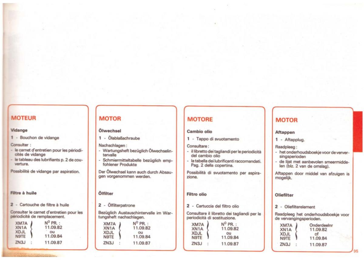 Peugeot 505 manuel du proprietaire / page 95