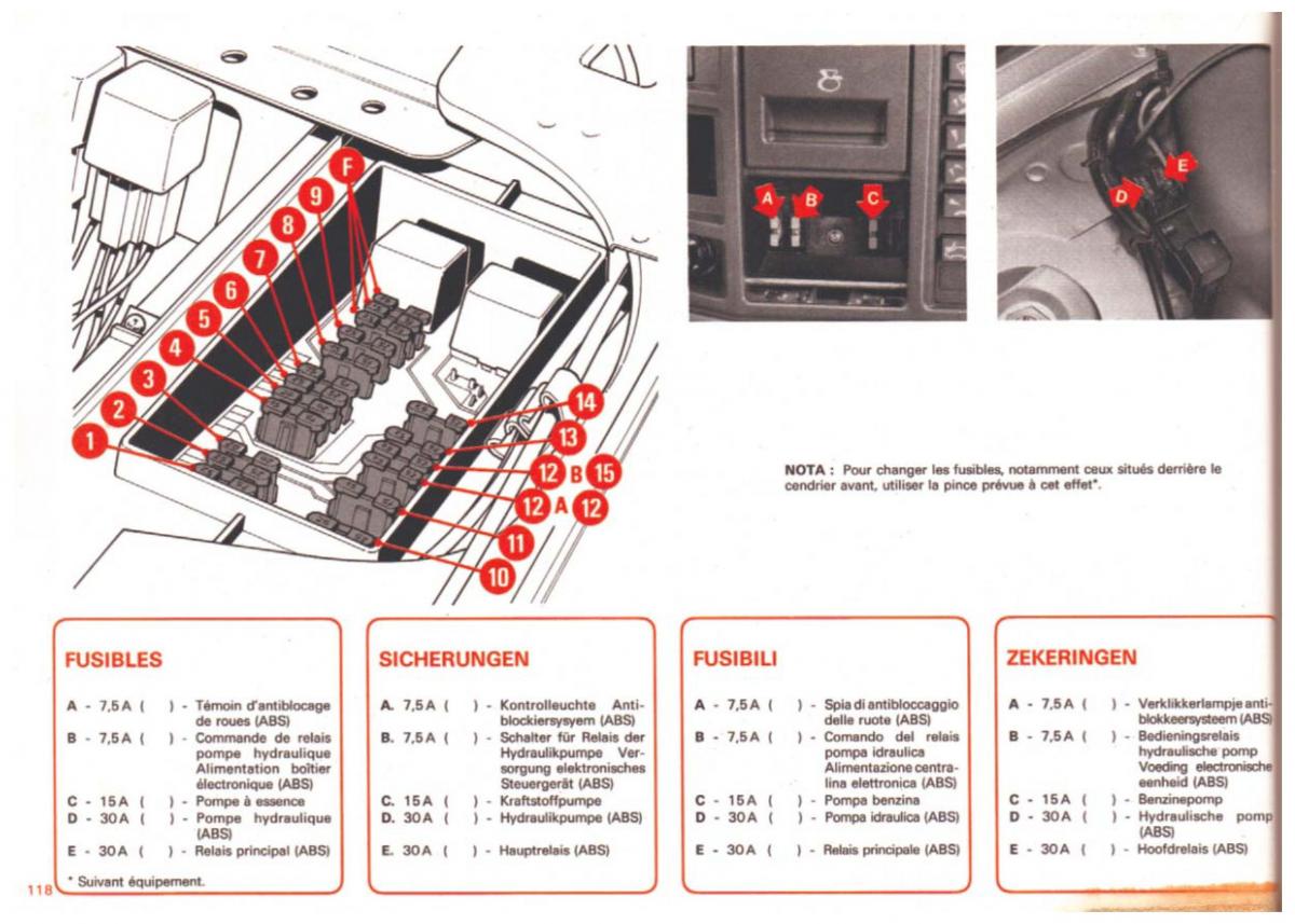 Peugeot 505 manuel du proprietaire / page 118