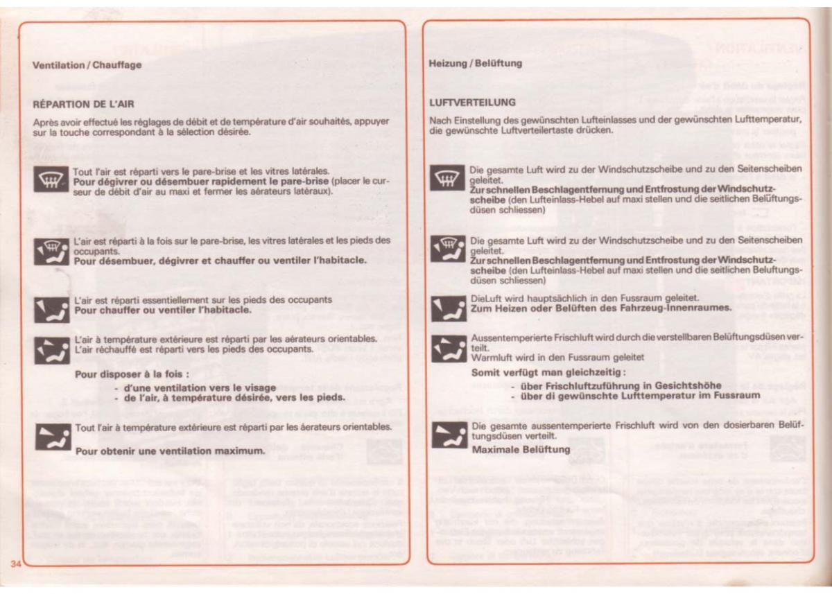 Peugeot 505 manuel du proprietaire / page 34