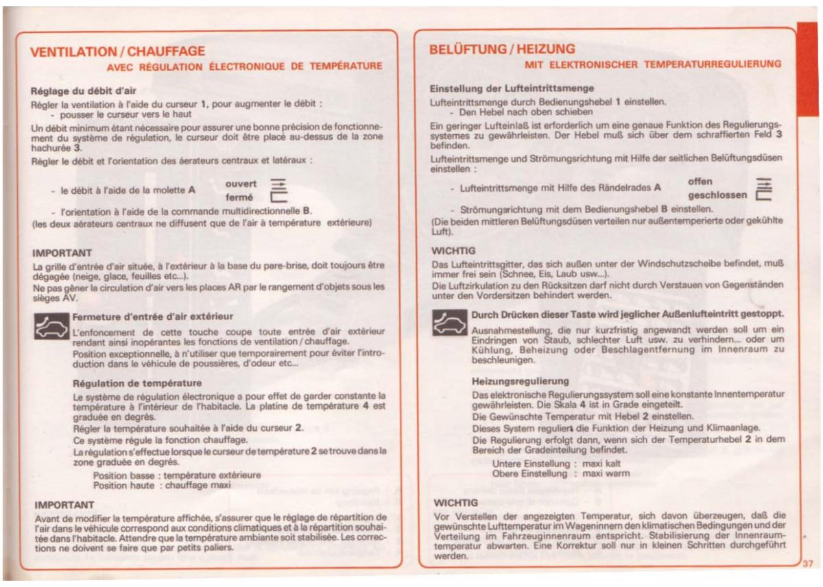 Peugeot 505 manuel du proprietaire / page 37