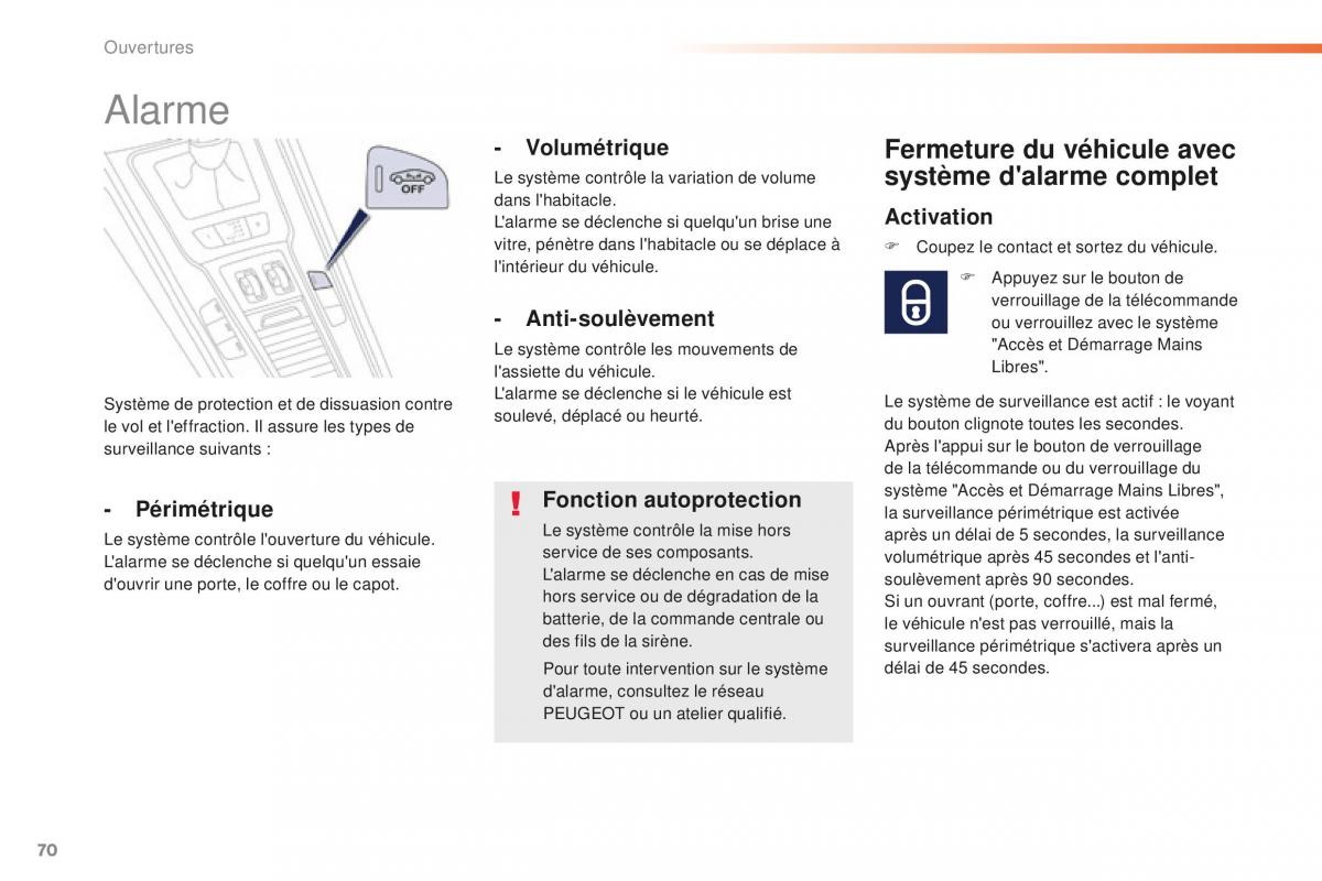 Peugeot 508 FL manuel du proprietaire / page 72