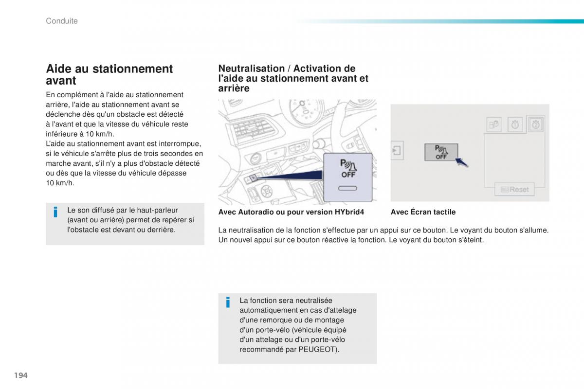 Peugeot 508 FL manuel du proprietaire / page 196