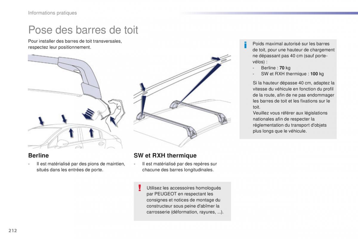 Peugeot 508 FL manuel du proprietaire / page 214