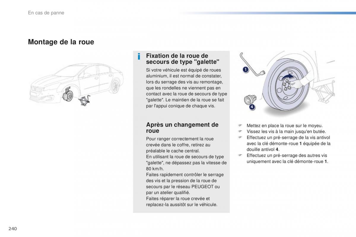 Peugeot 508 FL manuel du proprietaire / page 242