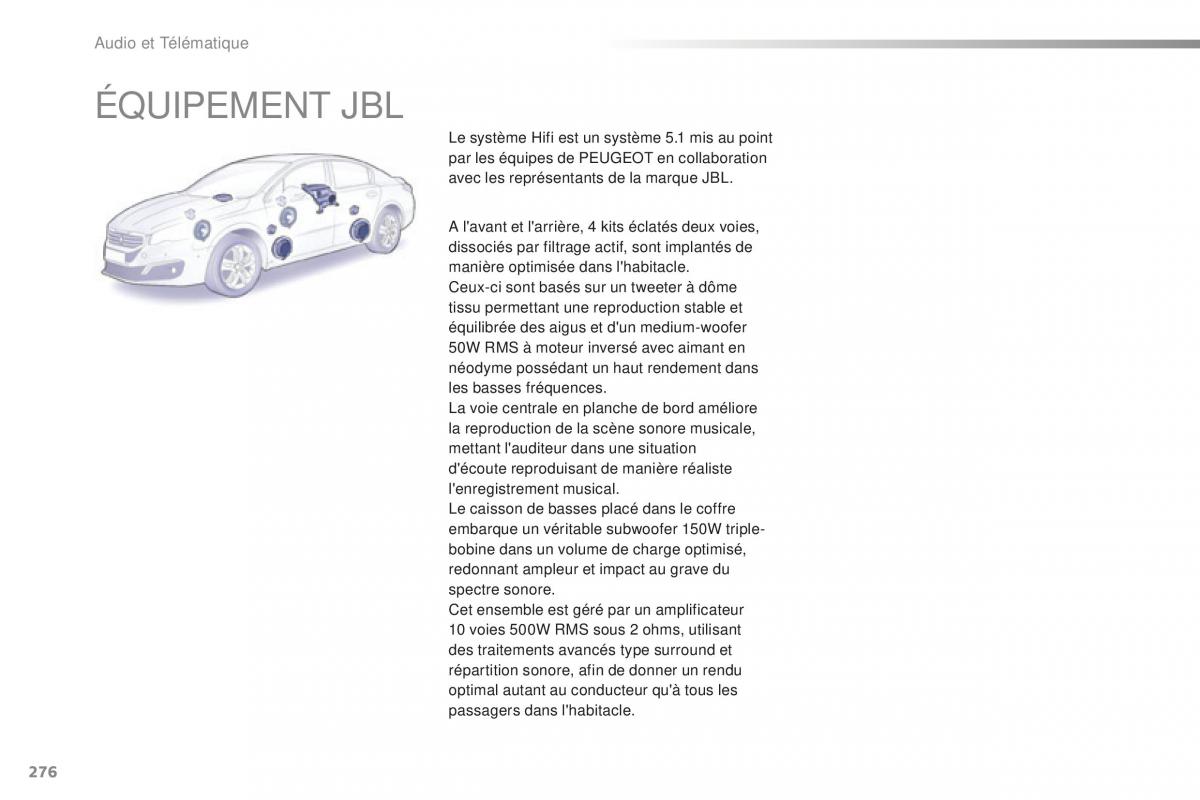 Peugeot 508 FL manuel du proprietaire / page 278