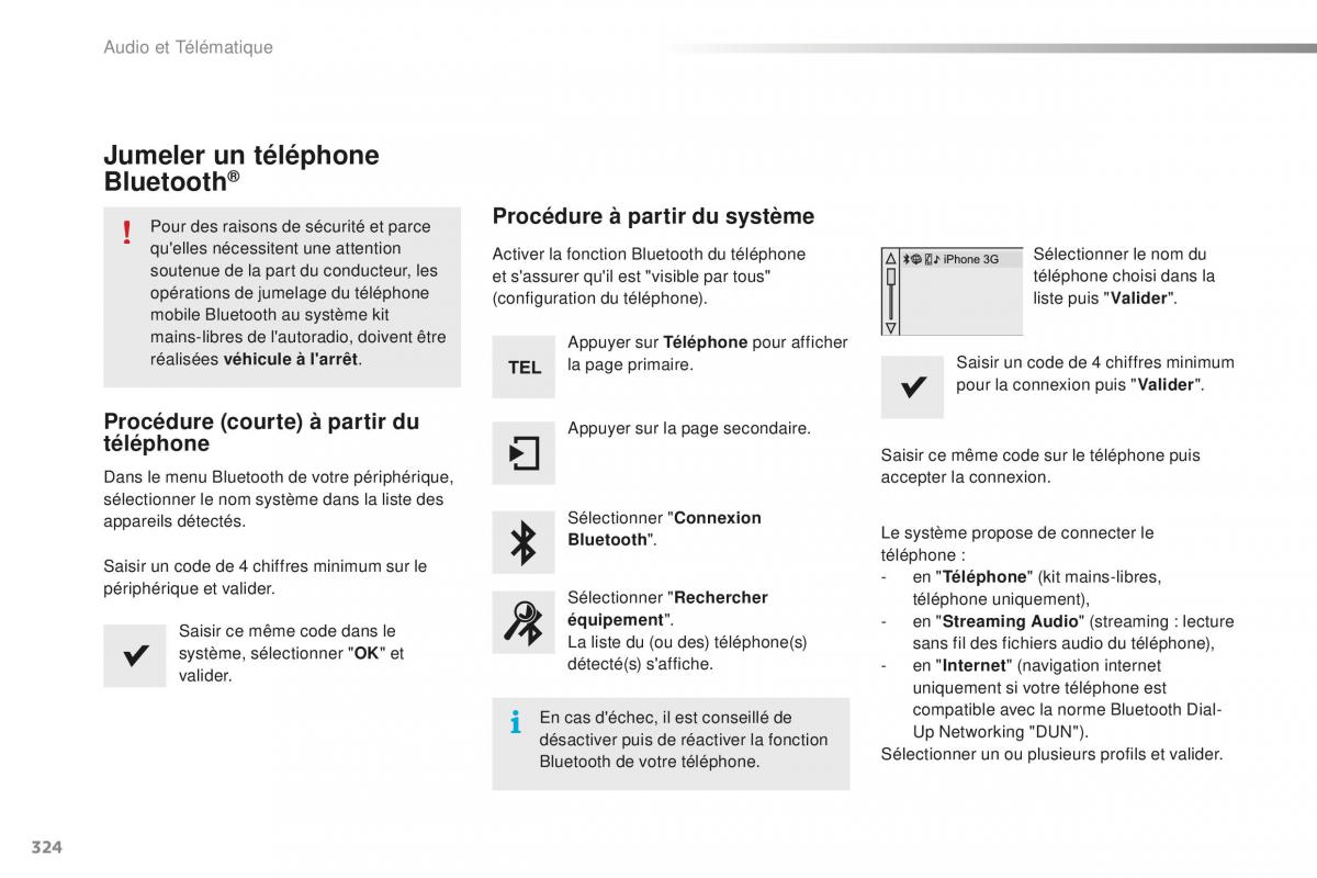 Peugeot 508 FL manuel du proprietaire / page 326