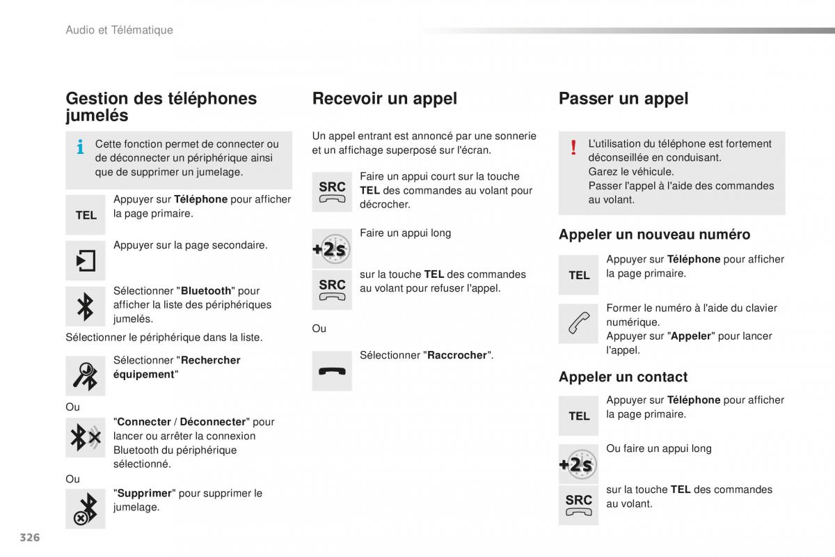 Peugeot 508 FL manuel du proprietaire / page 328