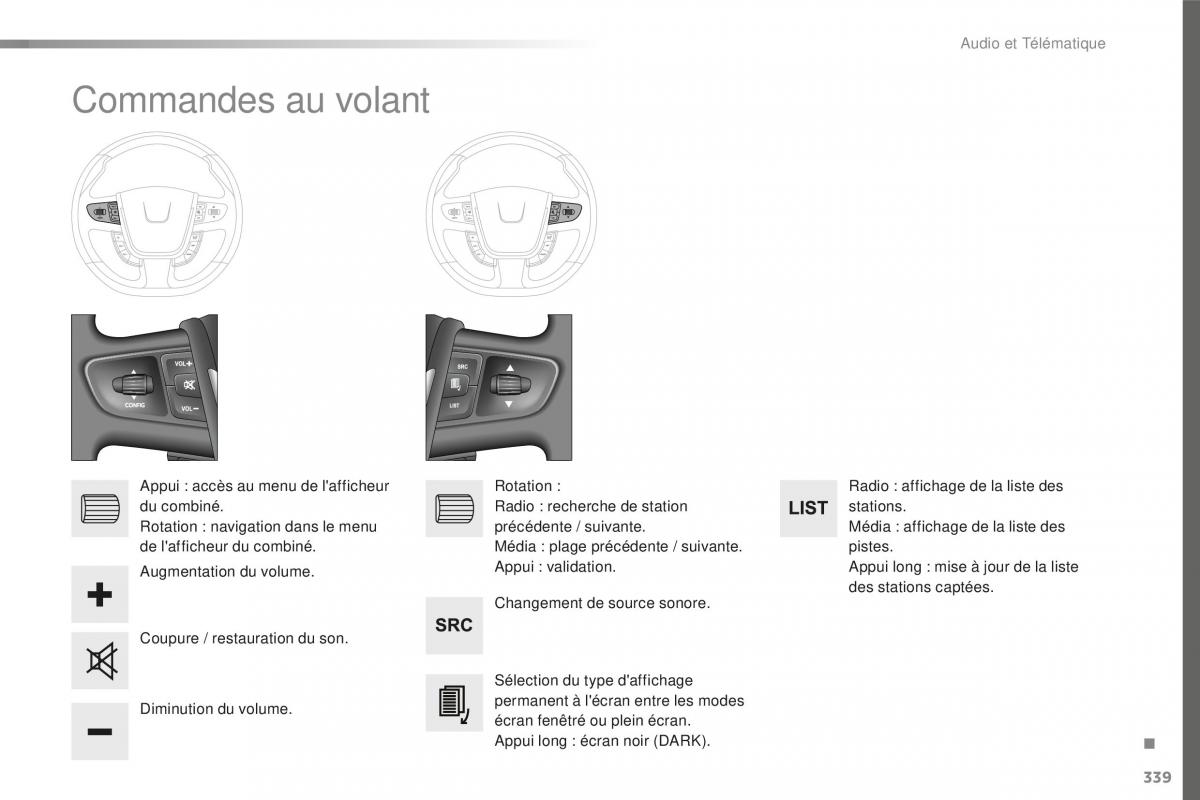 Peugeot 508 FL manuel du proprietaire / page 341