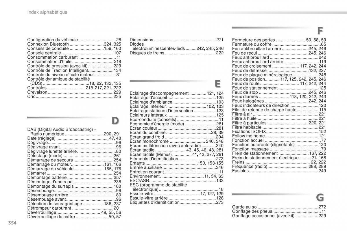 Peugeot 508 FL manuel du proprietaire / page 356