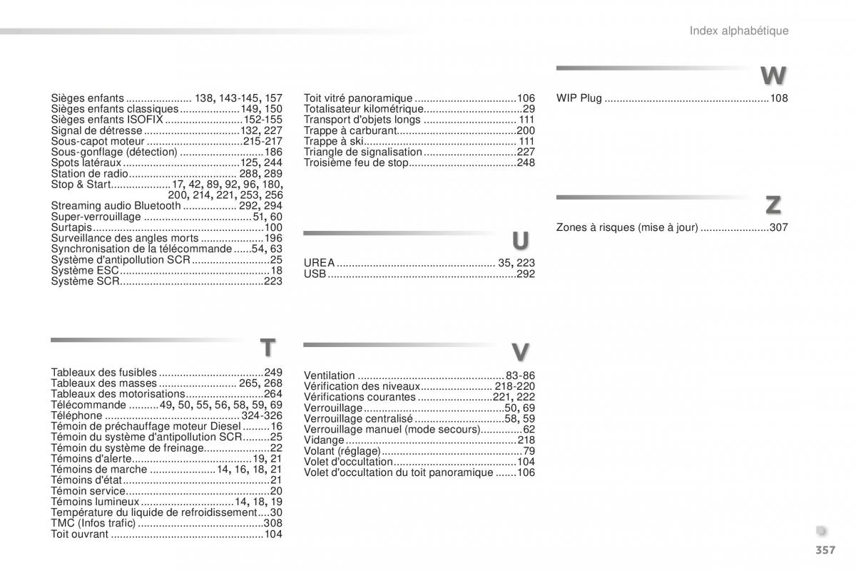 Peugeot 508 FL manuel du proprietaire / page 359