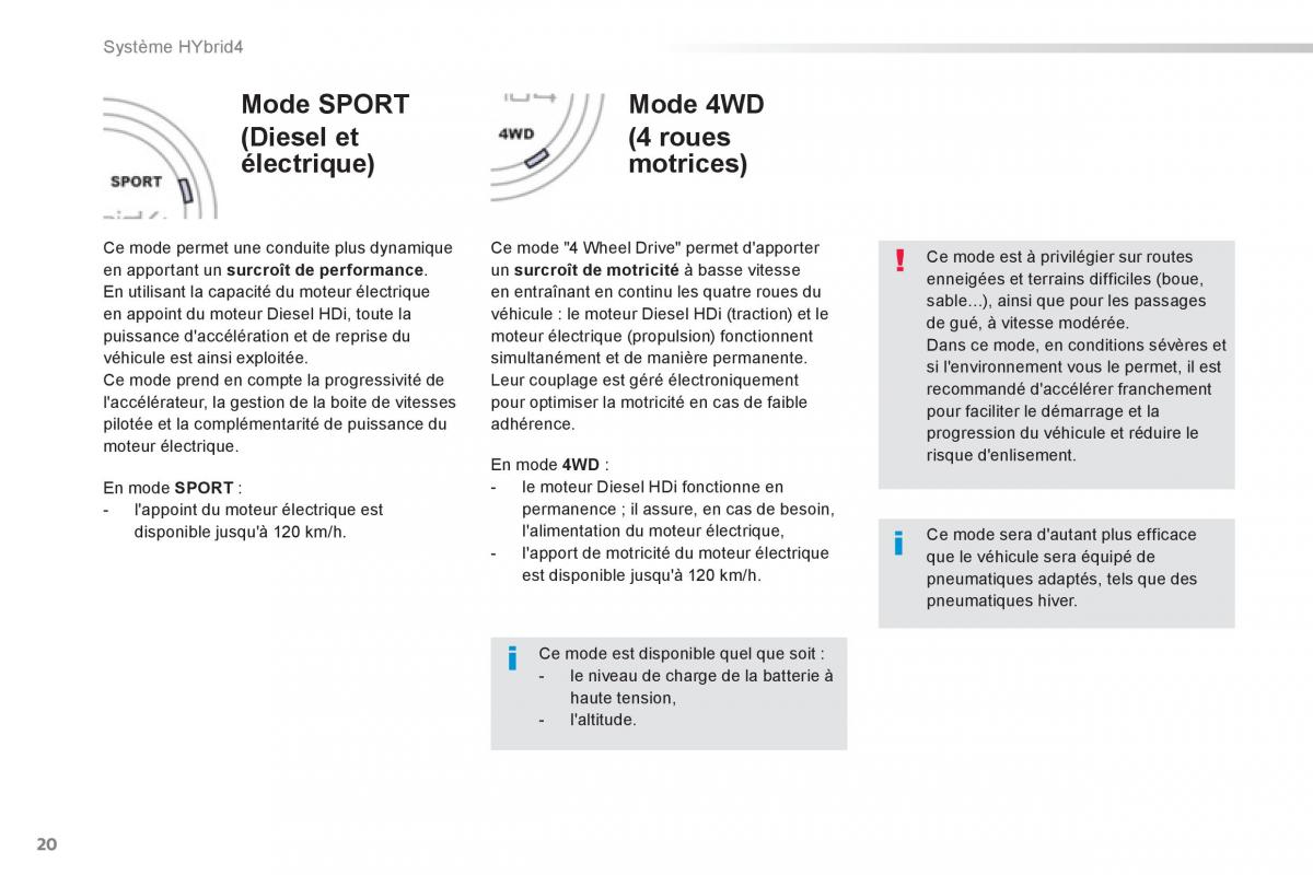 Peugeot 508 RXH Hybrid manuel du proprietaire / page 22