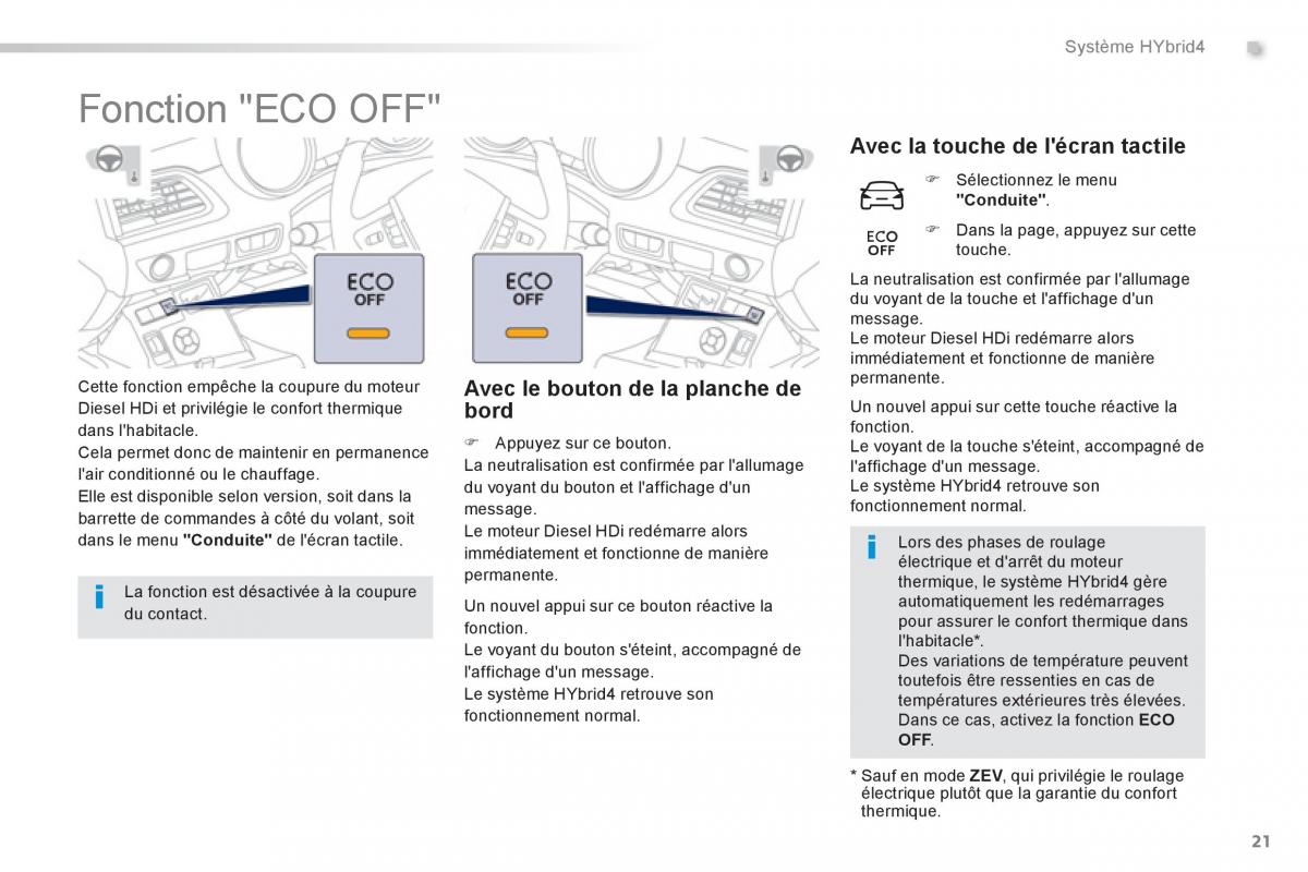 Peugeot 508 RXH Hybrid manuel du proprietaire / page 23