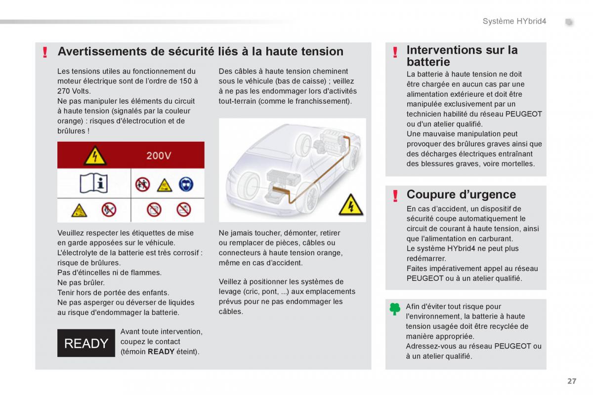 Peugeot 508 RXH Hybrid manuel du proprietaire / page 29