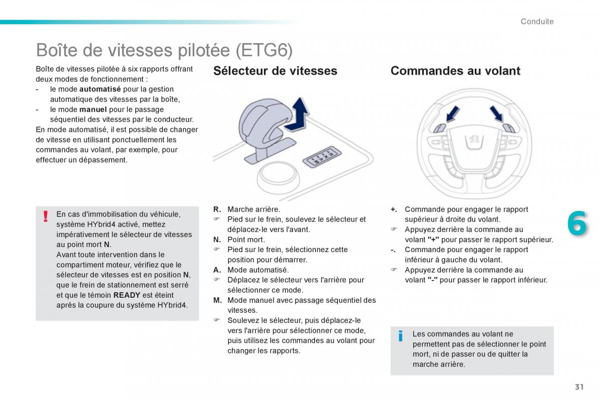 Peugeot 508 RXH Hybrid manuel du proprietaire / page 33