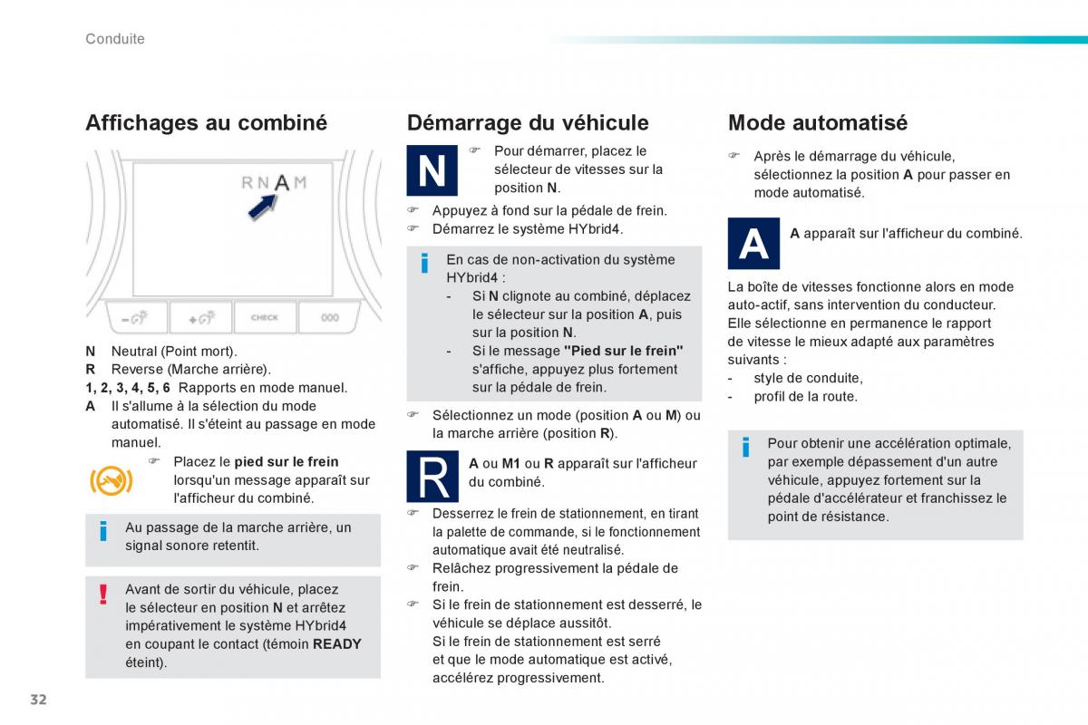 Peugeot 508 RXH Hybrid manuel du proprietaire / page 34