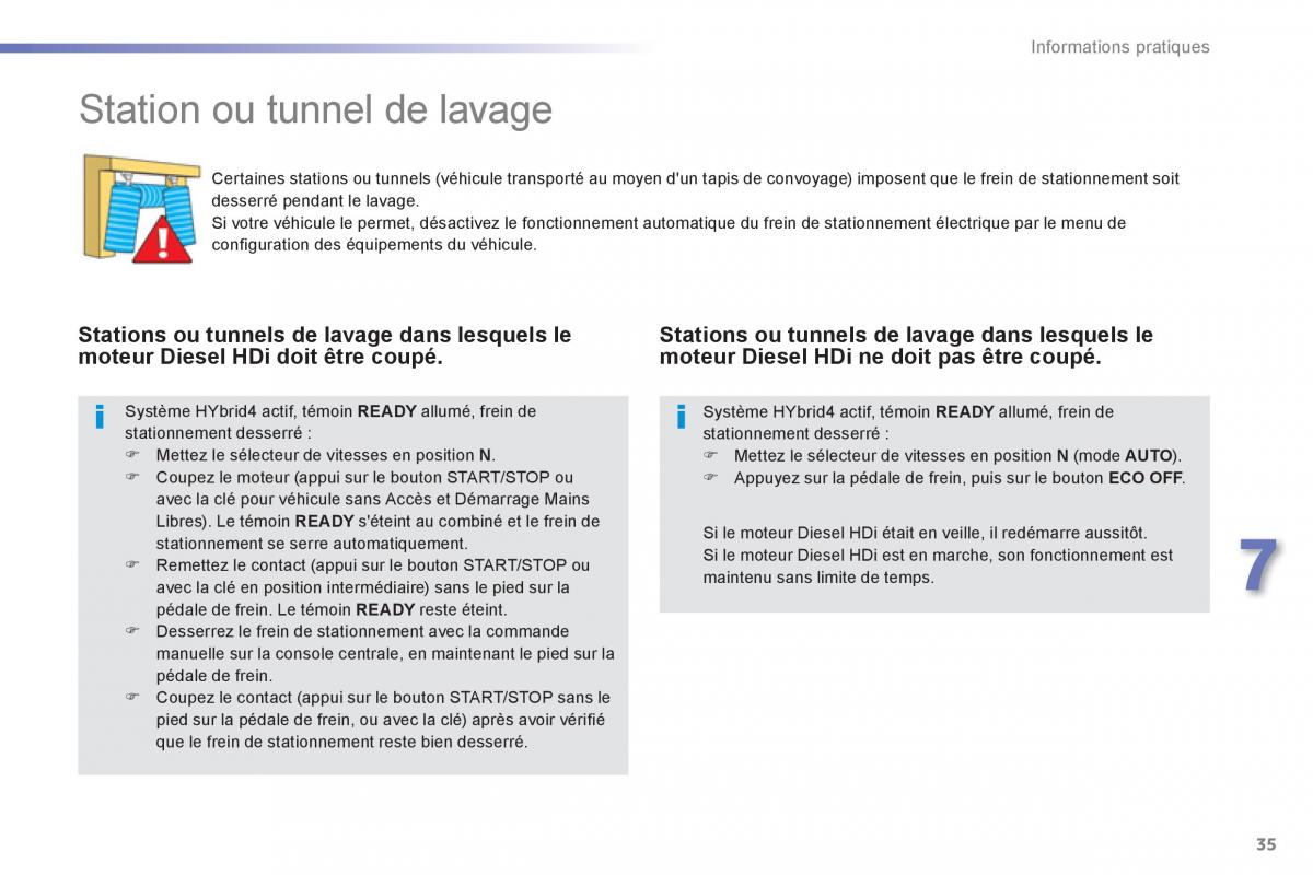 Peugeot 508 RXH Hybrid manuel du proprietaire / page 37