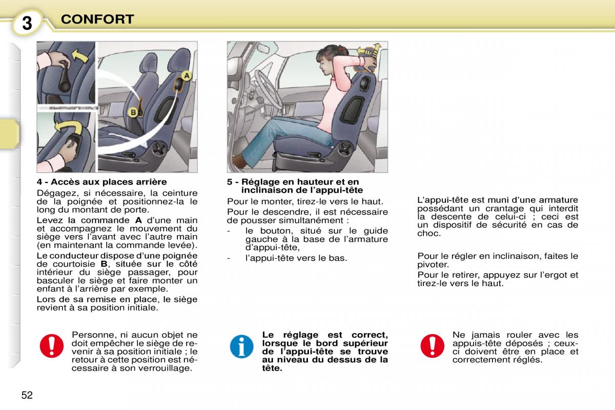 Peugeot 1007 manuel du proprietaire / page 58