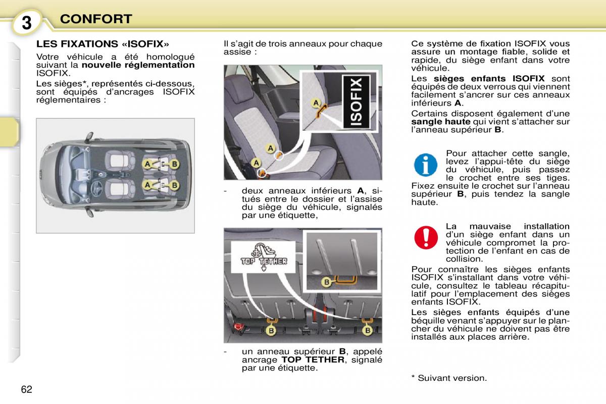 Peugeot 1007 manuel du proprietaire / page 68