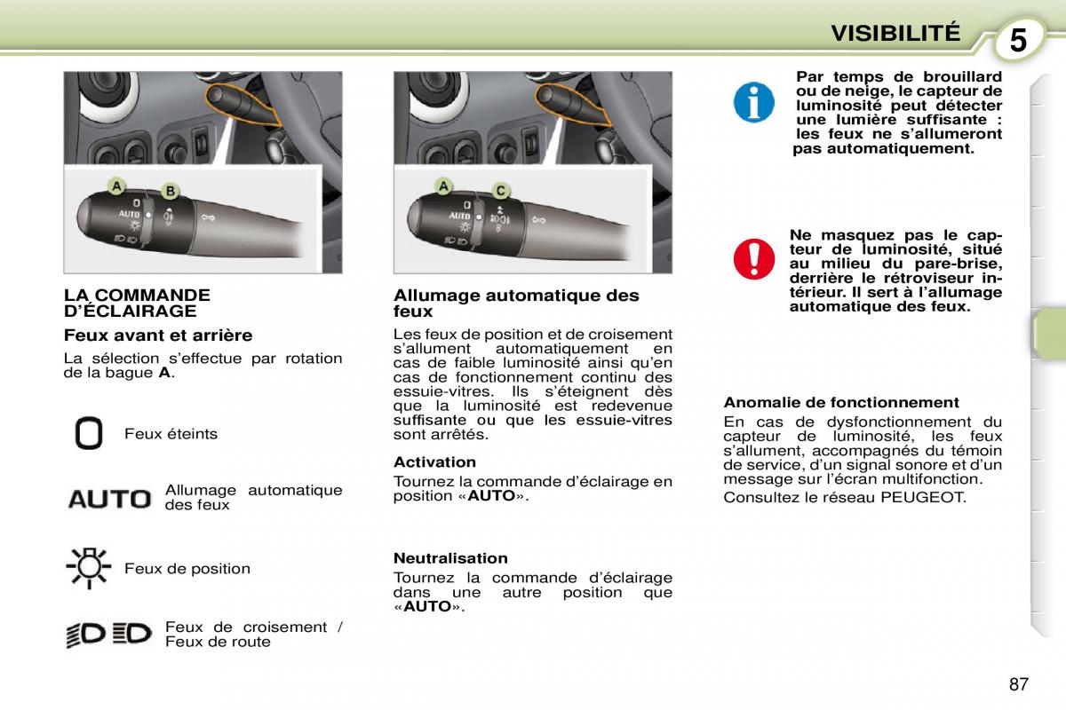 Peugeot 1007 manuel du proprietaire / page 93