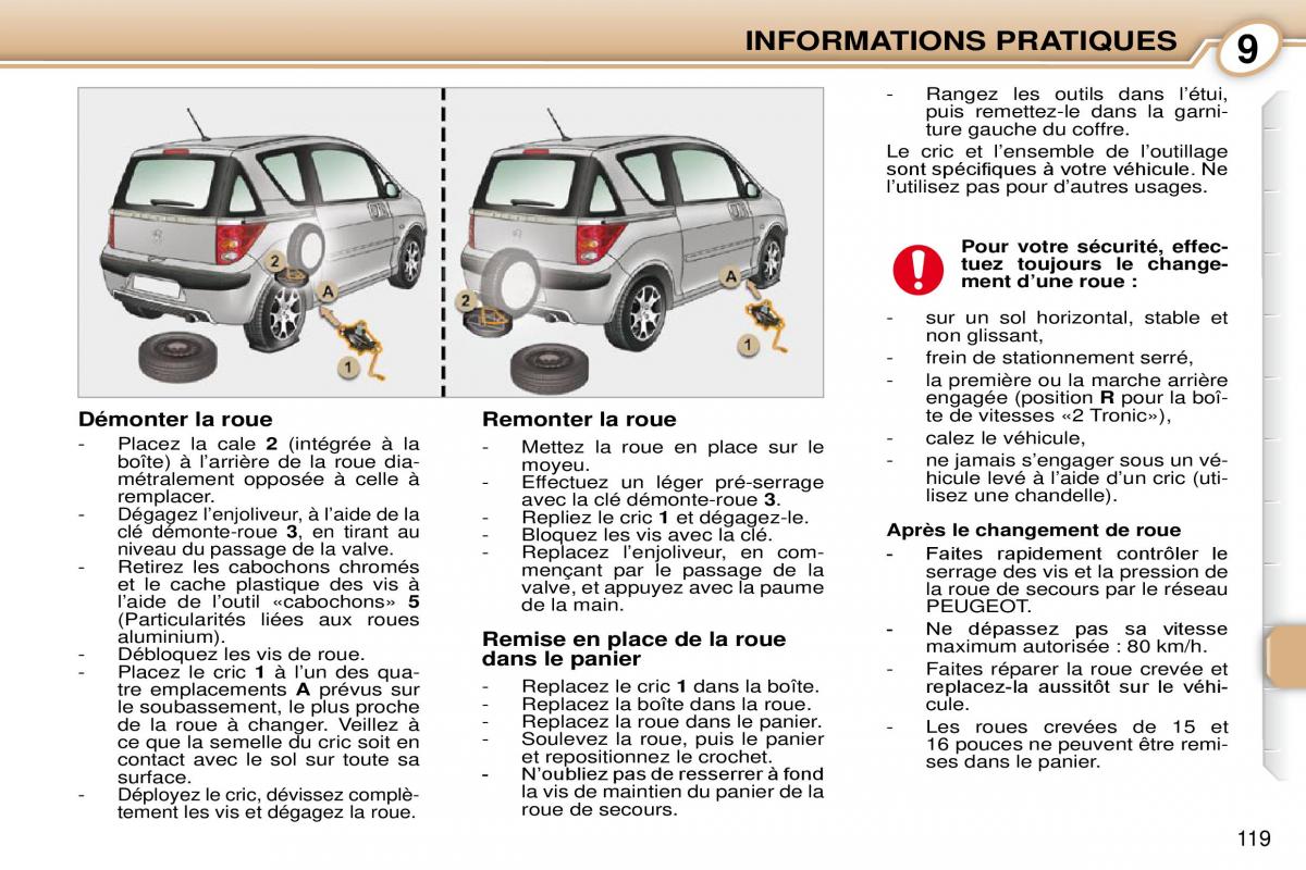 Peugeot 1007 manuel du proprietaire / page 125