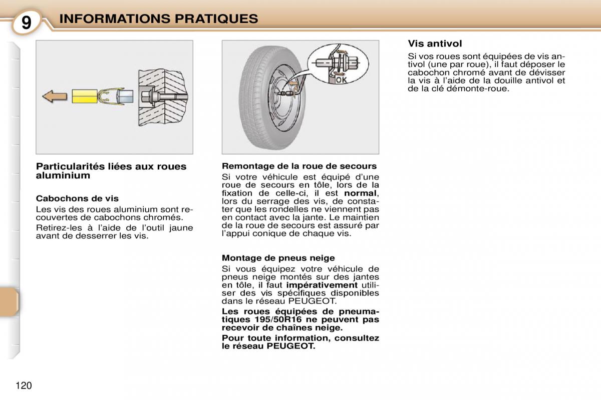 Peugeot 1007 manuel du proprietaire / page 126