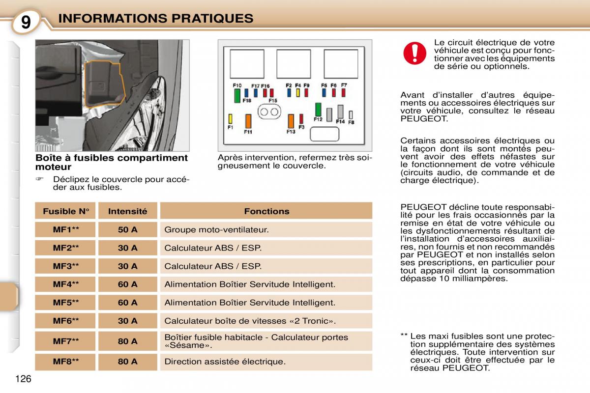 Peugeot 1007 manuel du proprietaire / page 132