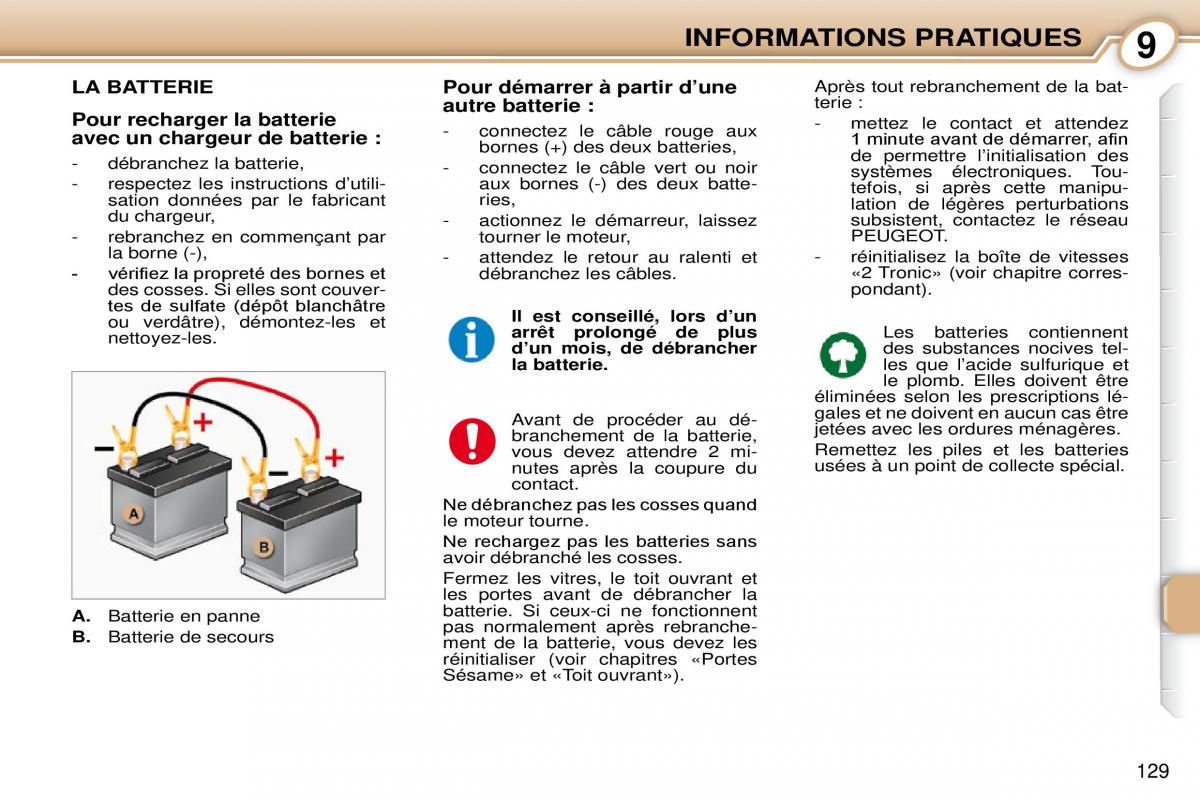 Peugeot 1007 manuel du proprietaire / page 135