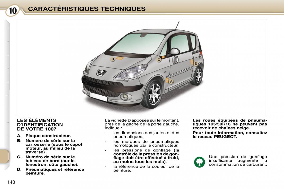 Peugeot 1007 manuel du proprietaire / page 146